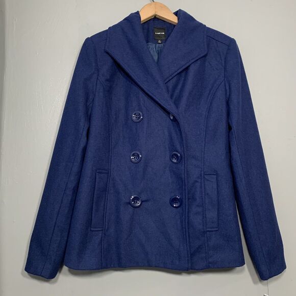 Rampage Size Large Royal Blue Peacoat Double Breasted Jacket Coat Classy Career - Picture 1 of 8